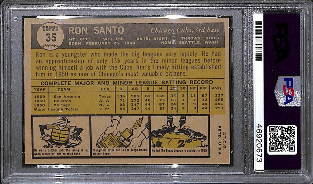 1961 Topps Ron Santo All-Star Rookie Card #35 Graded PSA 8