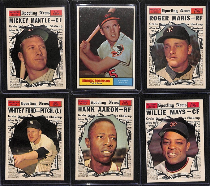High-Quality 1961 Topps Baseball Card Set (Missing 12 Cards Above) - Many Pack-Fresh Cards Inc. 30 PSA Graded Cards