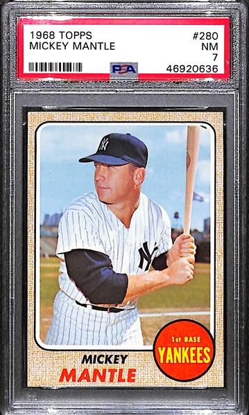 1968 Topps Mickey Mantle #280 Graded PSA 7 