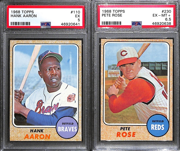 Nice 1968 Topps Baseball Card Set (Missing 5 Cards Above) - Many Quality Cards With 4 PSA Graded 
