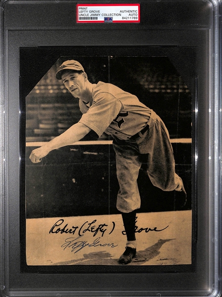 Lefty Grove Signed 1934 Butterfinger (PSA Authentic) - Trimmed/Cropped