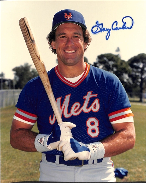 Lot of (3) New York Mets 8x10 Signed Photos w. Gary Carter x2 & Dual-Signed Dwight Gooden/Duke Snider - JSA Auction Letter