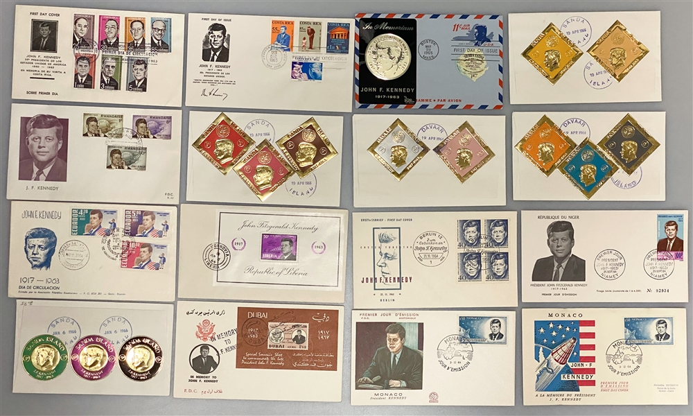 Lot of Over (250) 1960s JFK FDCs - Mostly Inauguration Day FDCs or In Memorial FDCs From Around the World