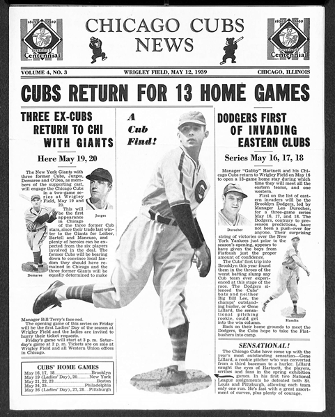 Lot of (44) 1930s-1940s Chicago Cubs News Team Newsletters - Includes Many Great Stories & Covers