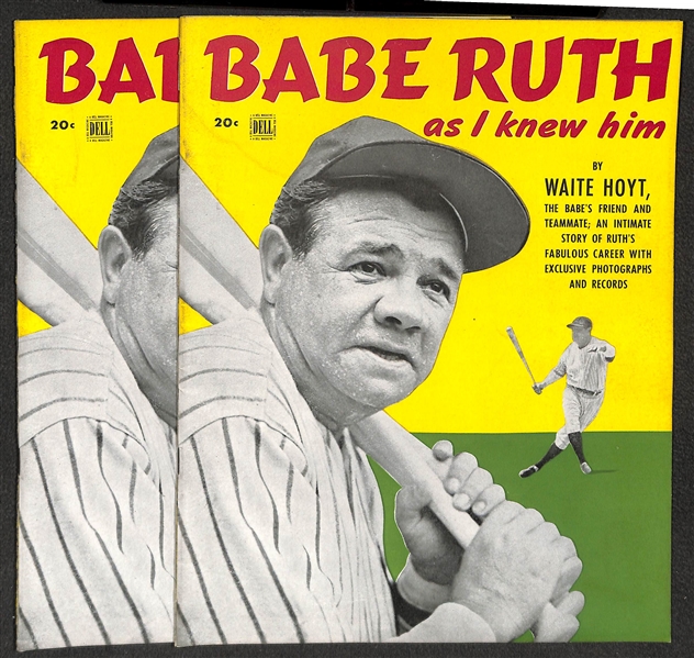 Lot of (8) Full Magazines w/ Babe Ruth & Mickey Mantle Covers - 1948 The Real Babe Ruth, (3) 1948 Babe Ruth as I Knew Him, 1948 The Babe Ruth Story, and (3) Mantle Sport Magazines (1956 and 2...