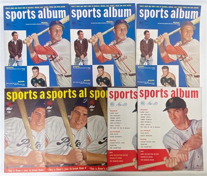 Lot of (23) 1948-1950 Sports Album and Sports Stars Magazines Inc. Joe DiMaggio Cover