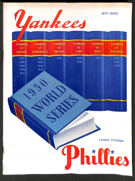 Original 1950 World Series Program (Yankees v. Phillies) - Yankee Stadium Version (Tape/Paper Residue on Front Cover)
