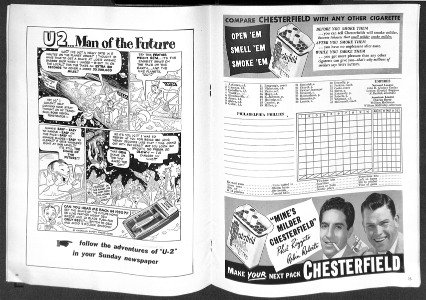 Original 1950 World Series Program (Yankees v. Phillies) - Yankee Stadium Version (Tape/Paper Residue on Front Cover)
