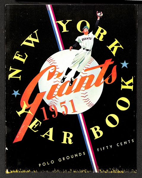 Lot of (5) 1947-1951 Yearbooks - 1947 NY Giants, 1951 NY Giants, (2) 1951 Brooklyn Dodgers, 1951 Red Sox (2) Have Writing on Covers)