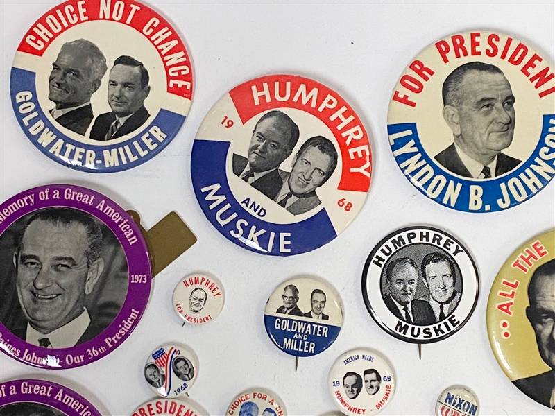 Lot of Over (40) 1960s-1970s Political Pins - JFK, LBJ, Nixon, Goldwater, Humphrey