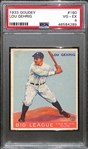 1933 Goudey Lou Gehrig Card (#160) Graded PSA 4