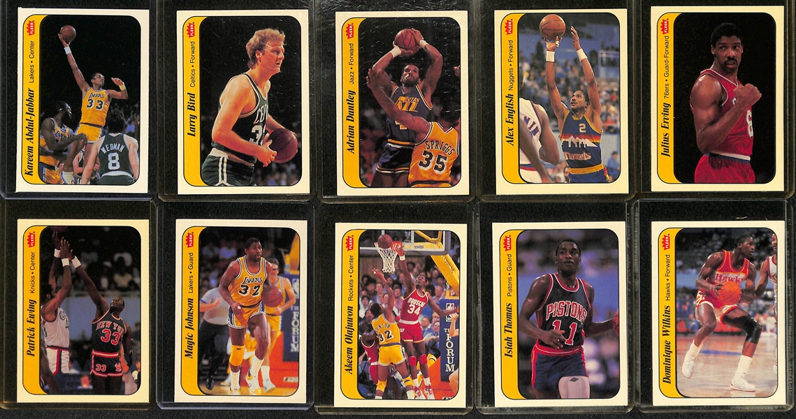1986-87 Fleer Basketball Complete Sticker Set Missing the Michael Jordan (10 of 11 Stickers)