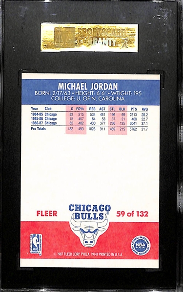 1987-88 Fleer Michael Jordan #59 2nd Year Card Graded SGC 8.5
