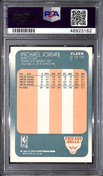 1988-89 Fleer Michael Jordan #17 3rd Year Card Graded PSA 8