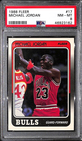 1988-89 Fleer Michael Jordan #17 3rd Year Card Graded PSA 8