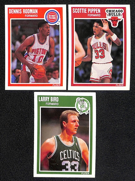 Lot of (5) Michael Jordan Cards & 1989-90 Fleer Complete Basketball Set of 168 Cards