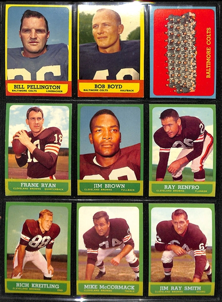  High Quality 1963 Topps Football Complete Set of 170 Cards w. Unitas, Jim Brown, Lilly Rookie
