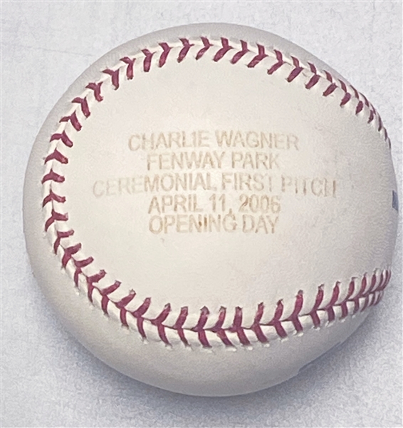 2006 Red Sox Opening Day First Pitch Baseball from Red Sox Pitcher & Coach Charlie Wagner's Personal Collection