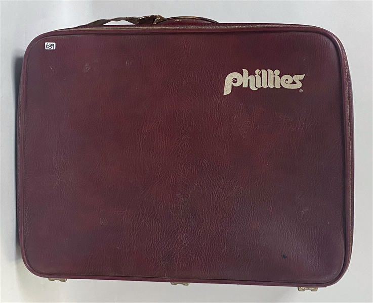 Original Phillies Large Suitcase From the Collection of Former Phillies Pitcher Bill Wilson (1969-1973) - 19x25x8