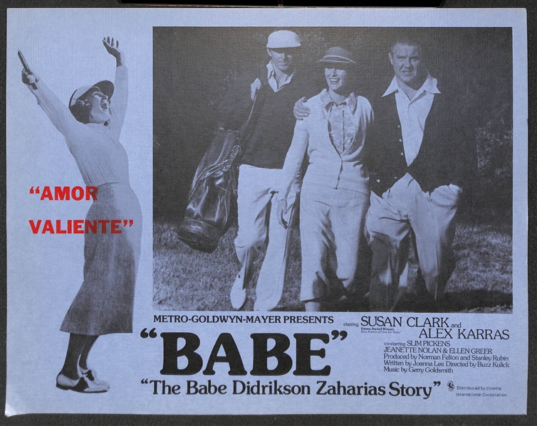 Set of Lobby Cards from the Movie Babe, The Babe Didrikson Zaharias Story