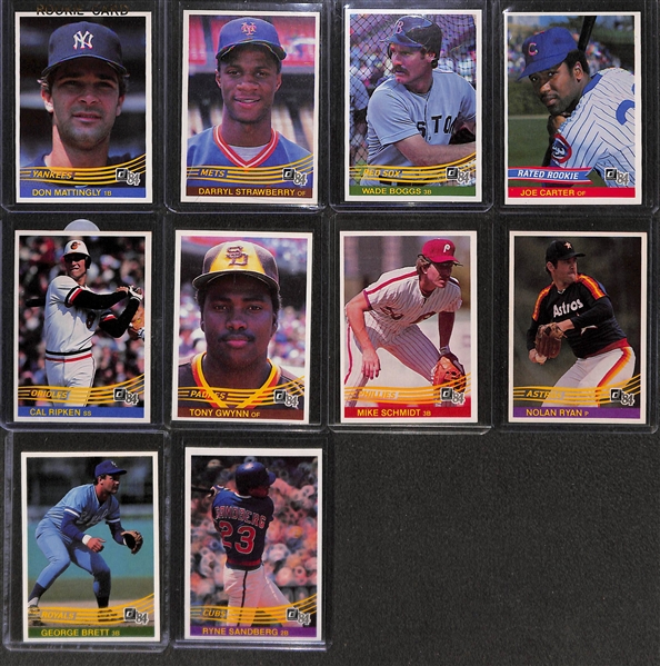 1984 Donruss and 1985 Topps Complete Baseball Card Sets (1984 Donruss Rookies of Mattingly & Strawberry; 1985 Topps Rookies of McGwire, Clemens, Puckett)