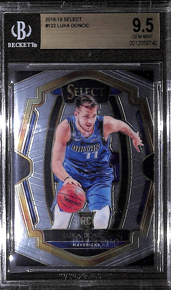 2018-19 Luka Doncic Panini Select  #122 Rookie Card Graded BGS 9.5 GEM Mint - HOT CARD!