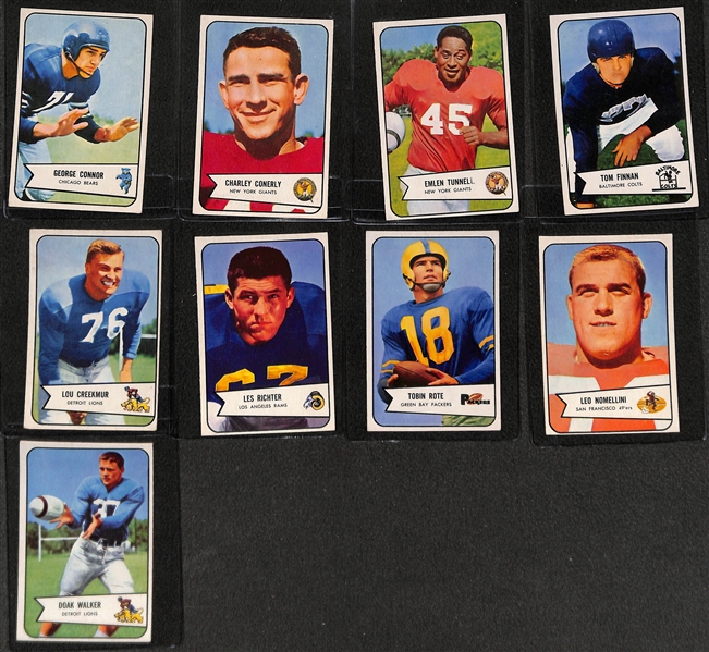 High-Quality 1954 Bowman Football Card Complete Set (All 128 Cards) - Blanda Rookie, Many High-Grade Stars & Short Prints