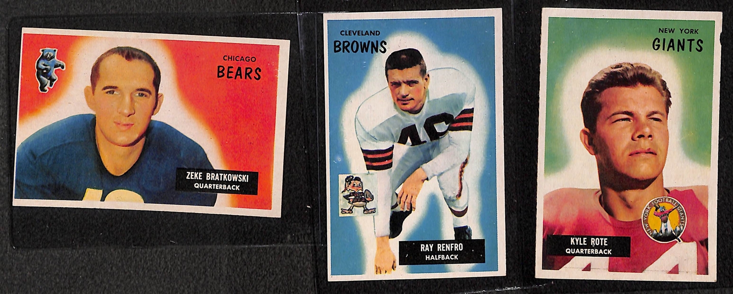 High-Quality 1955 Bowman Football Card Partial Set (132 of 160 Cards) - Many Quality Stars, Rookies, & Short Prints