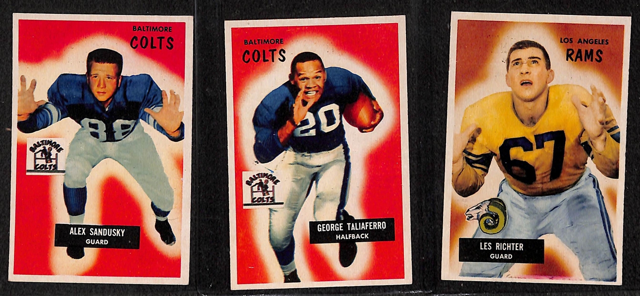 High-Quality 1955 Bowman Football Card Partial Set (132 of 160 Cards) - Many Quality Stars, Rookies, & Short Prints