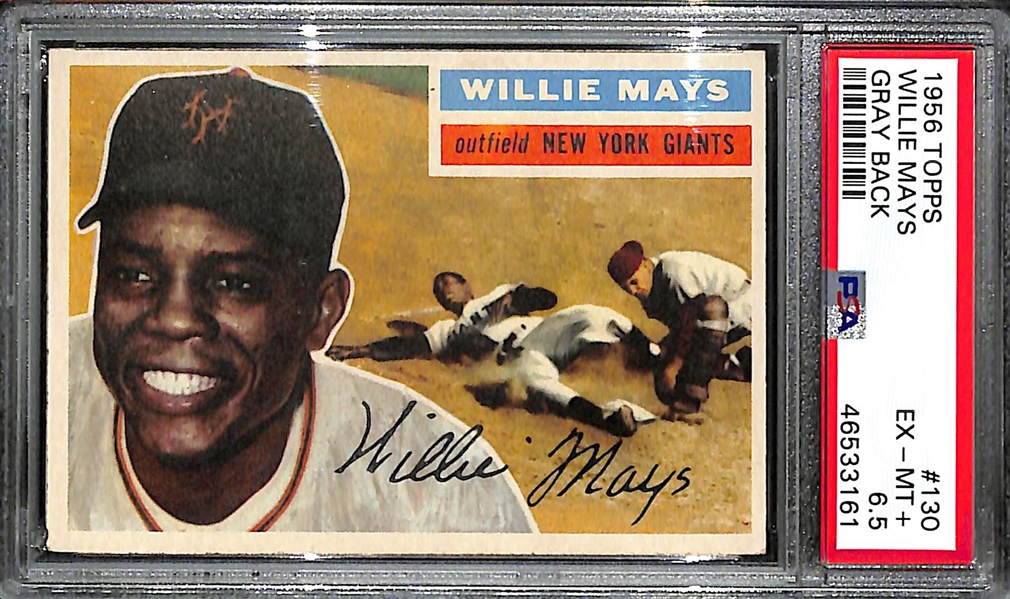 1956 Topps Willie Mays #130 (Gray Back) Graded PSA 6.5
