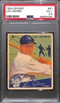 1934 Goudey Lou Gehrig Card (#61) Graded PSA 3.5