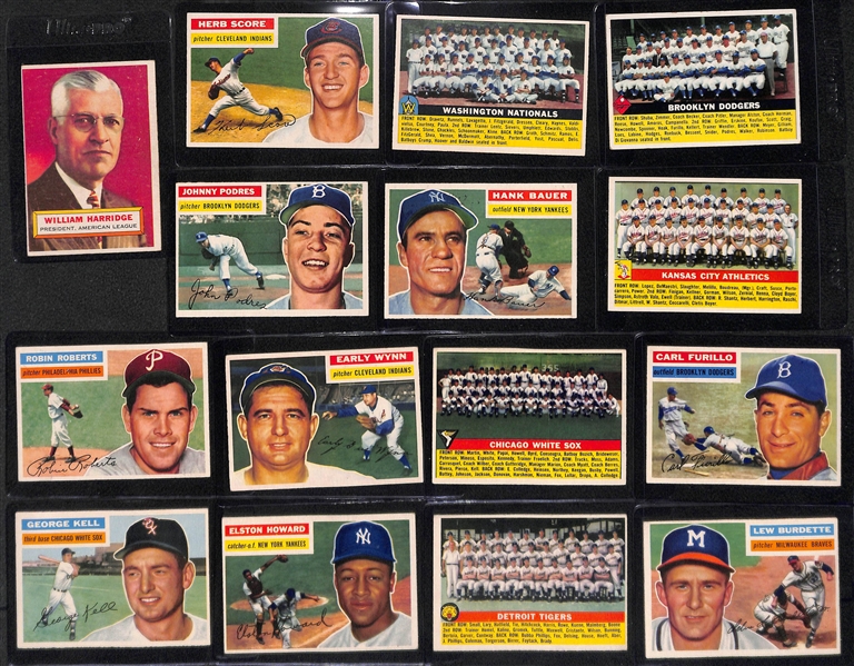 Quality 1956 Topps Set (Missing 8 Graded Cards Above) - Includes 22 PSA-Graded Cards!