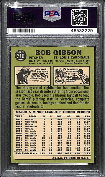 1967 Topps Bob Gibson #200 Graded PSA 8