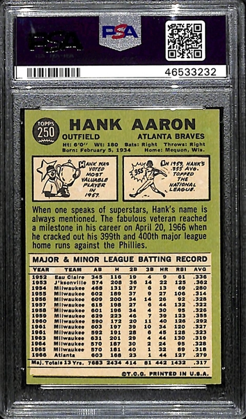 1967 Topps Hank Aaron #250 Graded PSA 8
