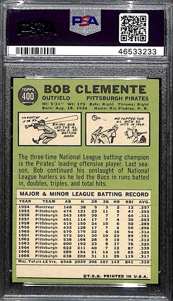 1967 Topps Bob Roberto Clemente #400 Graded PSA 7