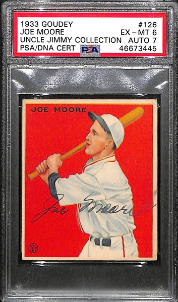 1933 Goudey Joe Moore #126 PSA 6 (Autograph Grade 7) - Pop 1 (Highest Graded Example) - Only 12 PSA Graded Examples - d. 2001