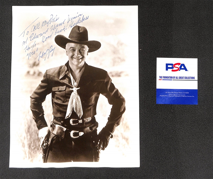 William Boyd (d. 1972 - Hopalong Cassidy) Signed 8x10 Photo - PSA/DNA COA - Inscribed To All My Pals at Edward Hand Junior High - Good Luck - God Bless You!