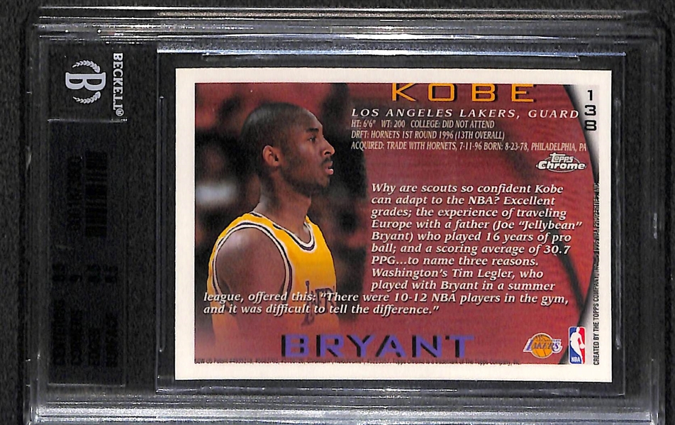 1996-97 Topps Chrome Kobe Bryant Rookie #138 Graded BGS 8.5