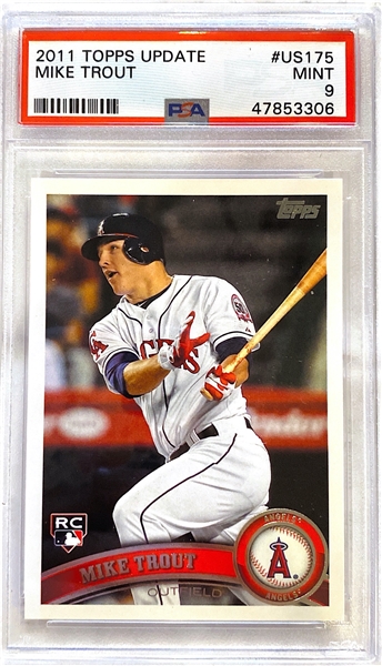 2011 Topps Update Mike Trout Rookie Card PSA 9