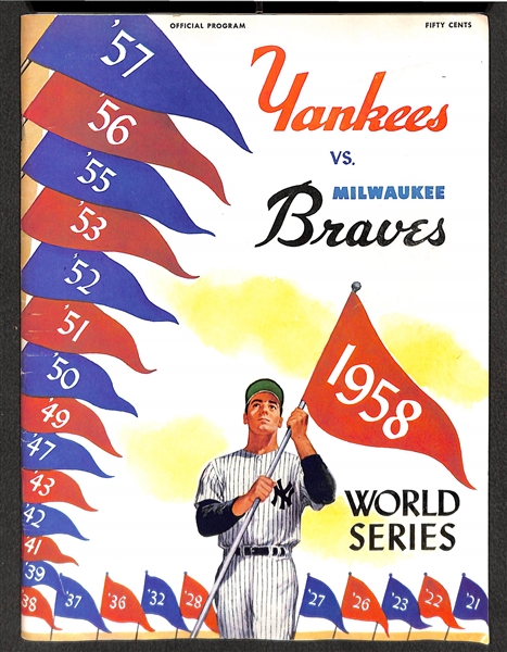1958 World Series Program (Yankees vs. Braves) - Unscored