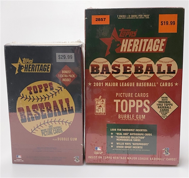 2001 and 2002 Sealed Topps Heritage Retail Boxes