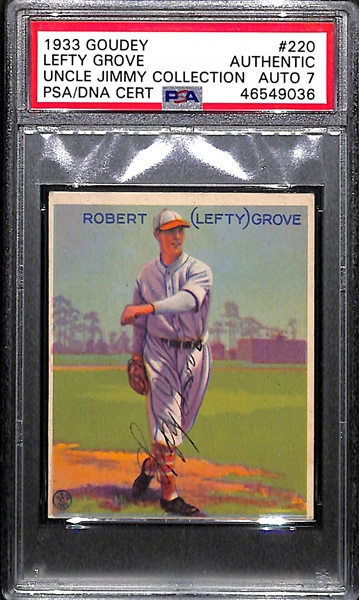 1933 Goudey Lefty Grove (HOF) #220 PSA Authentic (Autograph Grade 7) - Only 2 PSA Examples Graded Higher! d. 1975
