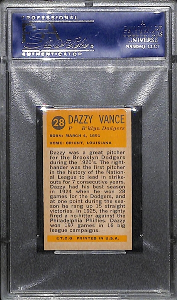 1963 Bazooka Dazzy Vance #28 Graded PSA 9(OC) Mint