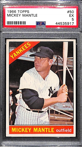 1966 Topps Mickey Mantle #50 Graded PSA 5 EX