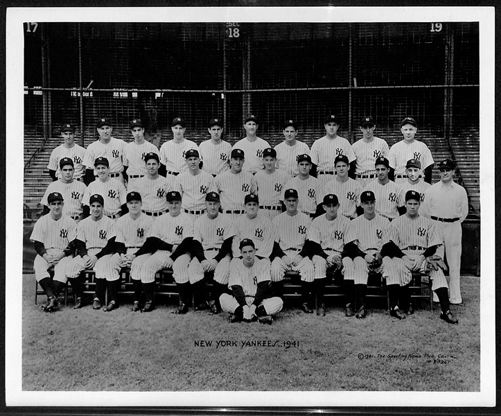 Original c. 1941 WS Champion New York Yankees Sporting News Type 1 Photo  (8x10) - PSA/DNA Letter of Authenticity