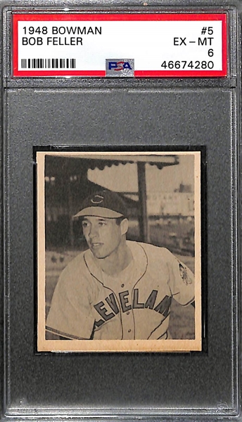 1948 Bowman Bob Feller #5 Rookie Graded PSA 6