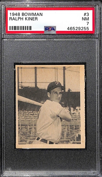 1948 Bowman Ralph Kiner #3 Rookie Graded PSA 7