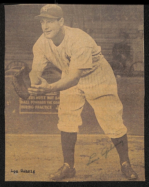 Eleanor Gehrig Signed Lou Gehrig Newspaper Clipping (5.5x7) Mrs. Gehrig Signed Lou's Name) - Inc. JSA LOA
