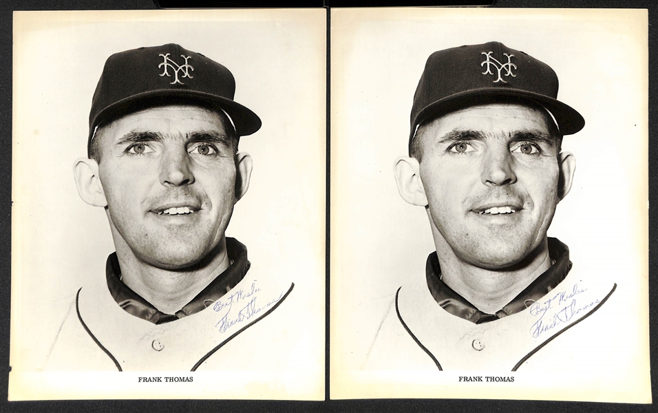 Lot of (8) Signed 1960s Baseball Photos Inc. (2) Simmons, Hinton, Gentile, (2) F. Thomas, Drabowski, Malzone