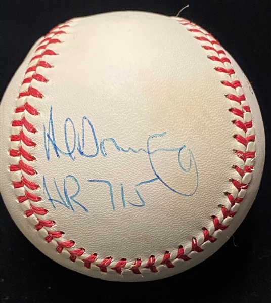 Hank Aaron and Al Downing (HR 715 Inscription) Signed Rawlings Official NL Baseball (Beckett COA)